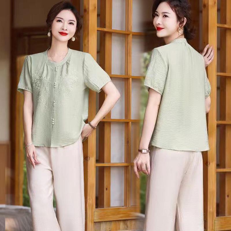 2024 Summer Embroidered Cardigan & Pants Set for Women