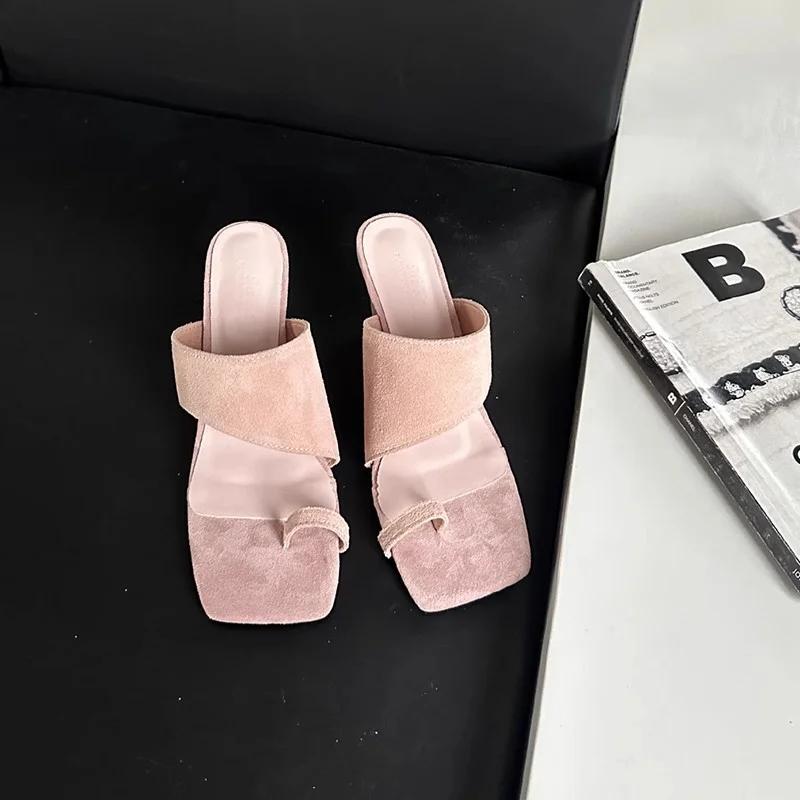 Fashion Summer Beautiful Sandals 2025 New Exquisite Slippers Senior Sense Set Toe Wedge Slipper Fashion Soft Women Sandalias De Mujer