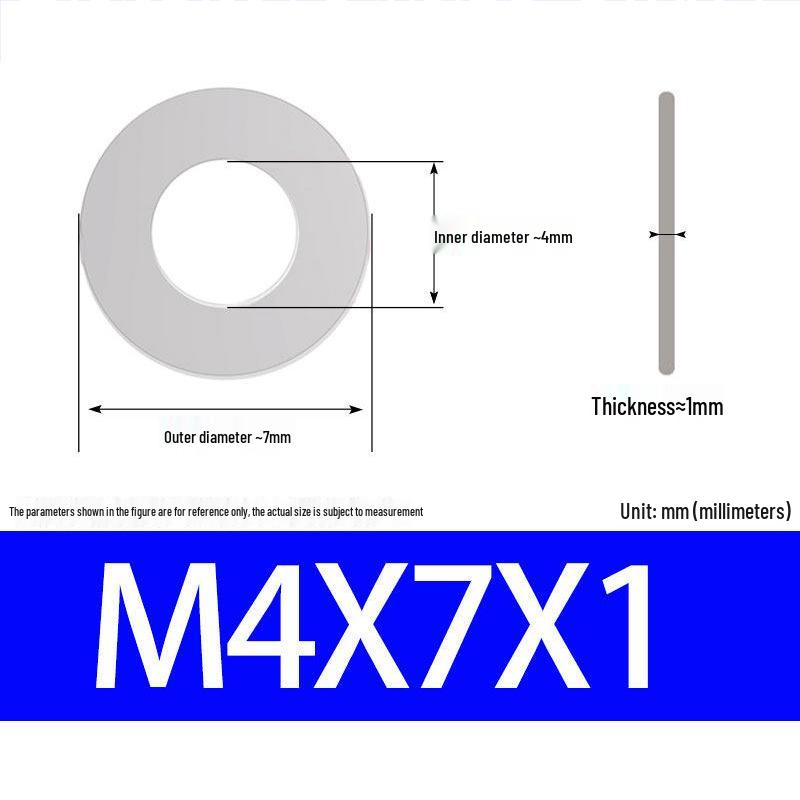 304 Stainless Steel Ultra-Thin Flat Washer, Thickness: 0.1/0.2/0.3/0.4/0.5 Mm, Sizes M1-M8