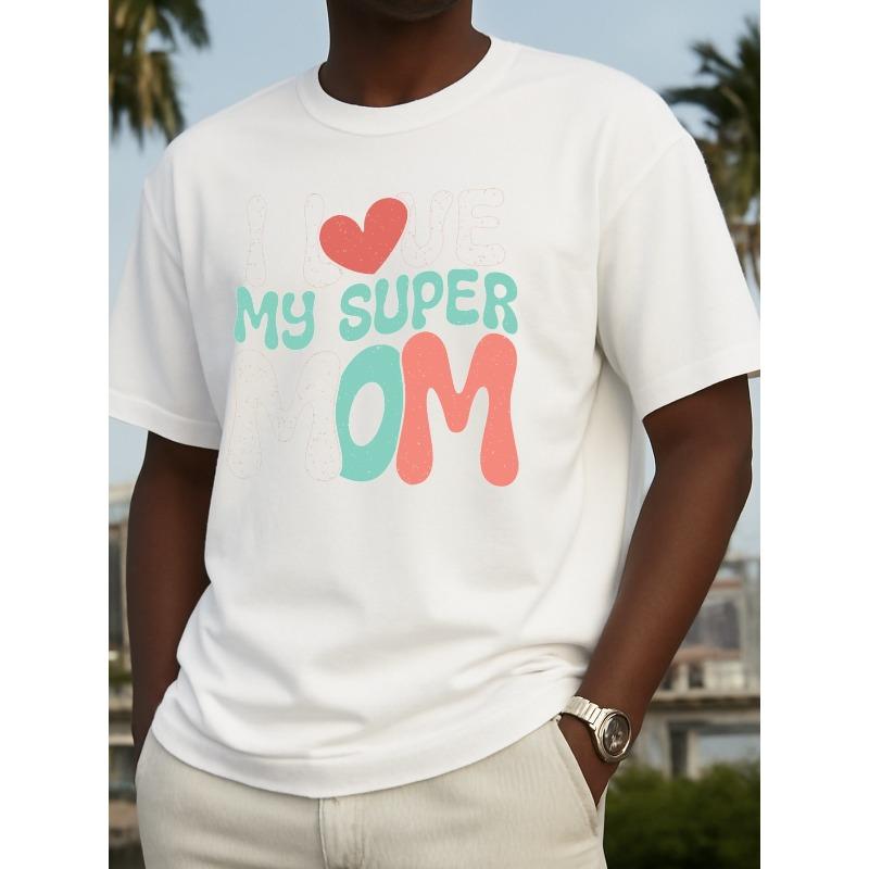 

European Size Men S Funny Graphic T-Shirt - White Casual Loose Fit Short Sleeve Round Neck Tee with Multicolor Heart Print for Casual Attire S белый
