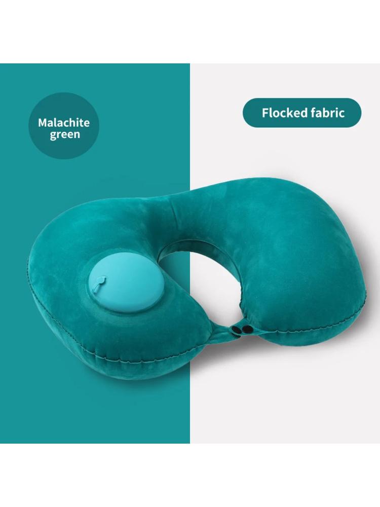U-Shaped Inflatable Travel Pillow Portable Air Neck Support Cushion Comfortable Sleeping Press To Inflate Pillow