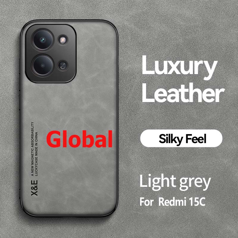 

Luxury Shockproof Case For Redmi 15C 4G 5G Global 171MM Protective Cover Magnetic Car Holder Phone Coque Fundas For Redmi 15 C Redmi 15C светло-серый