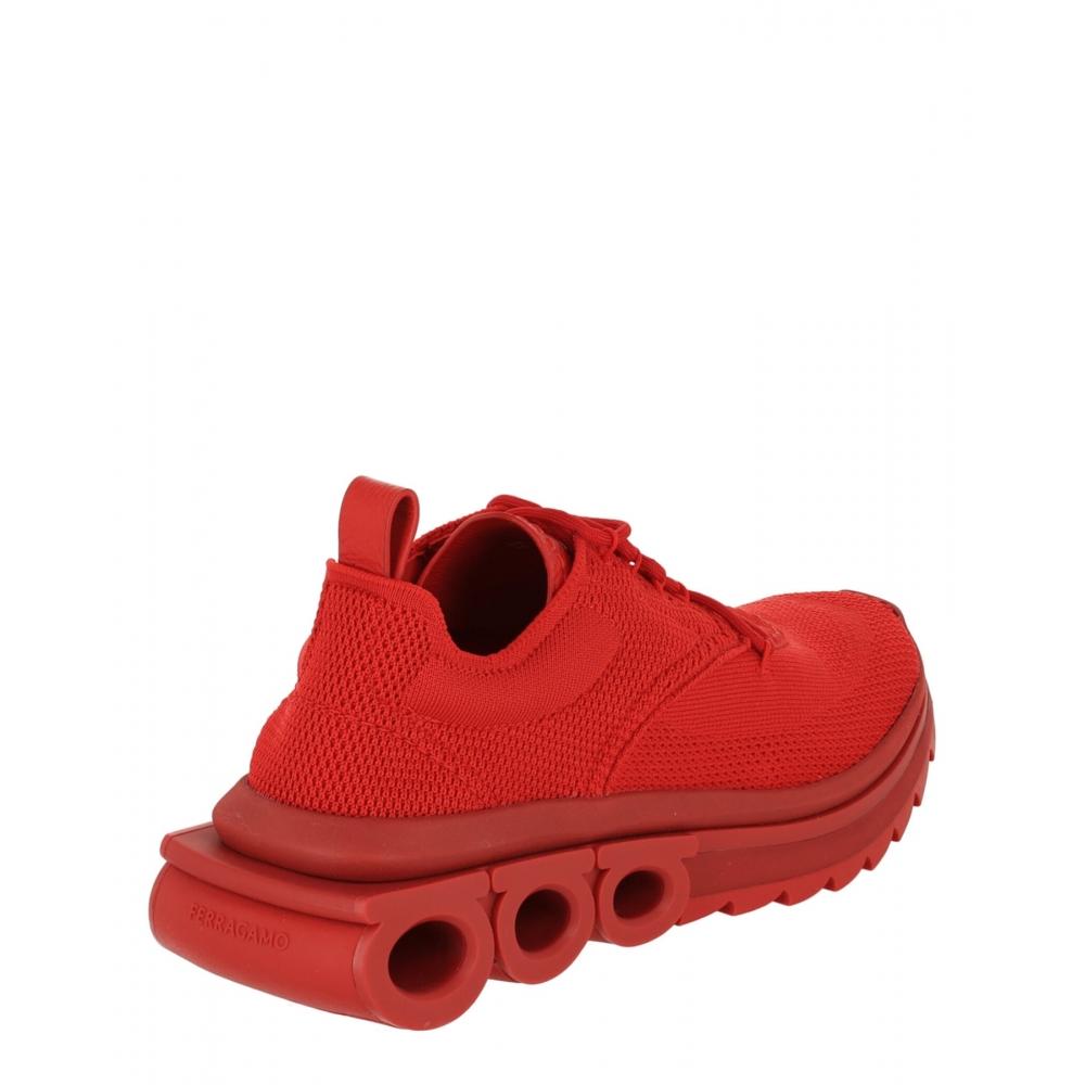 Salvatore Ferragamo Nima Knit Sneakers Red