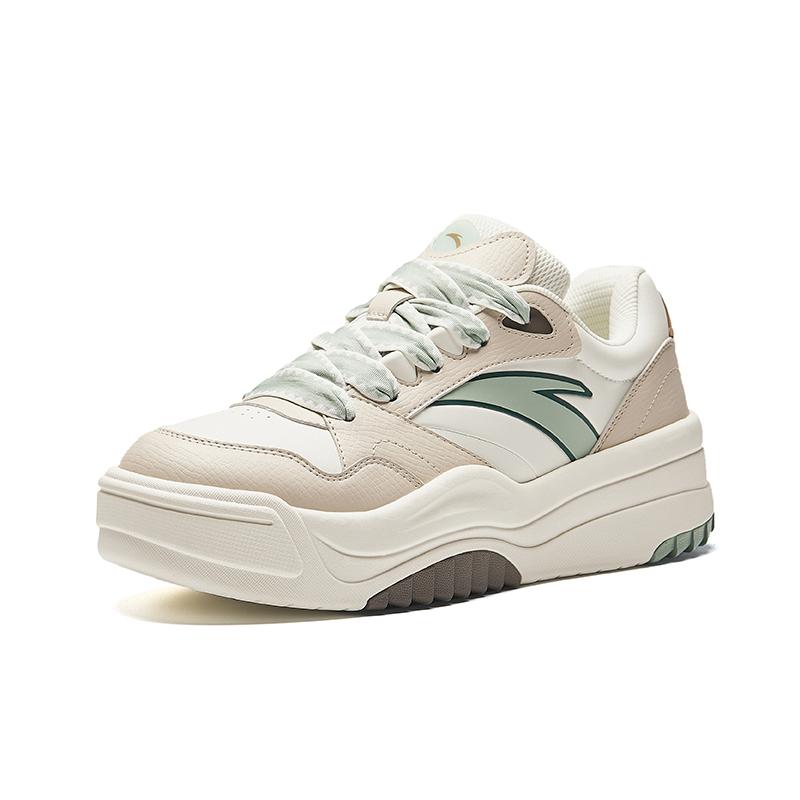 Anta Wave Shoes 2 Trendy Versatile Durable Height Increasing Low Top Skate Shoes Men Sneakers White Green 912438016-7