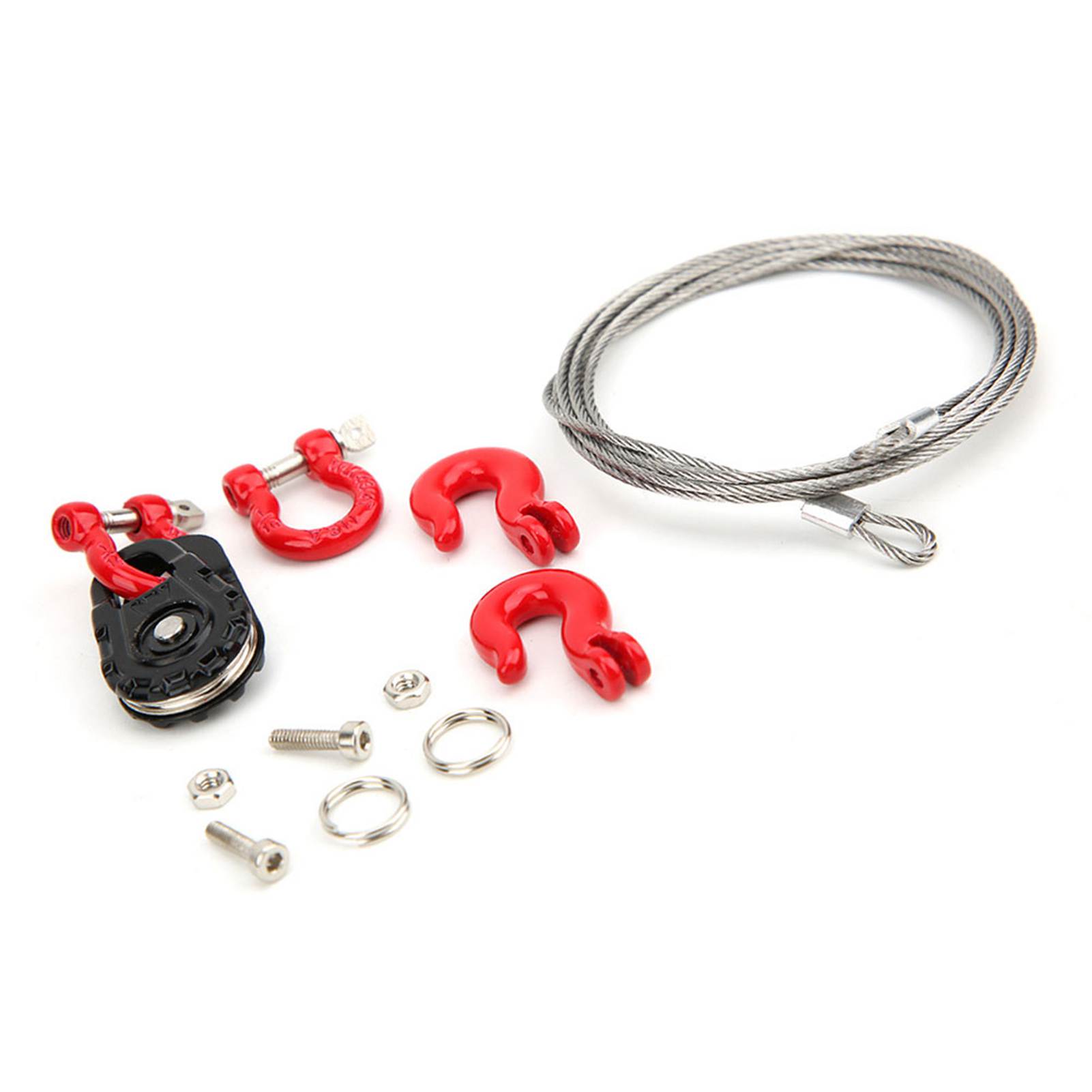 

Rescue Equipment Three Piece Set RC Steel Rope Pulley Lock Sleeve for RC Model Car Climbing Vehicle
