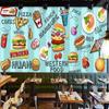 Vlastní 3D tapeta Ručně malovaná Hamburg Rychlé občerstvení Snack bar Dekorace stěny Fototapety Tapeta s osobností