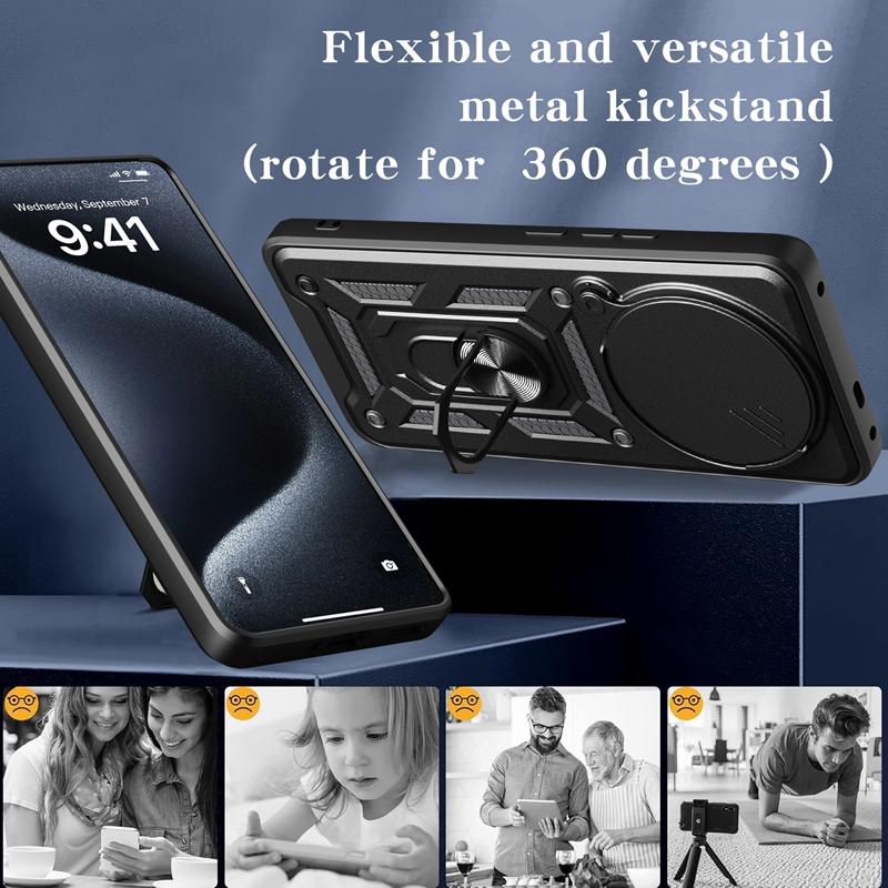 Brnění Magnetický Držák Prstenu Pouzdro Pro OPPO Realme 14 Pro 5G Pro+ Posuvný Kryt na Ochranu Fotoaparátu Pro Realme 14 Pro Plus Funda