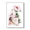 Elegant Perfume Bottle  Pink Flowers Poster Chic Beauty Fashion Canvas Art for Modern Home Living Room Wall Decor