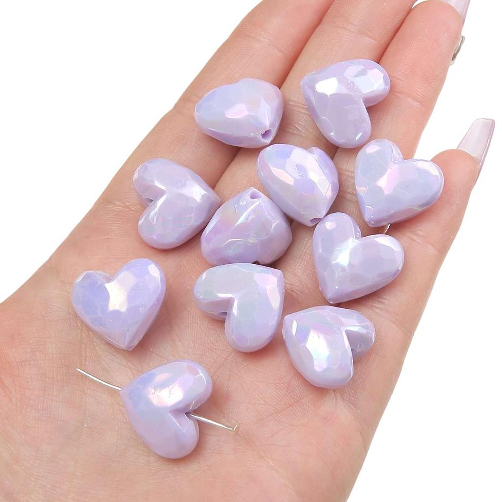 [19X17mm] Color-Plated Peach Heart Beads  Cream Heart-Shaped Beads DIY Handmade Jewelry Accessories