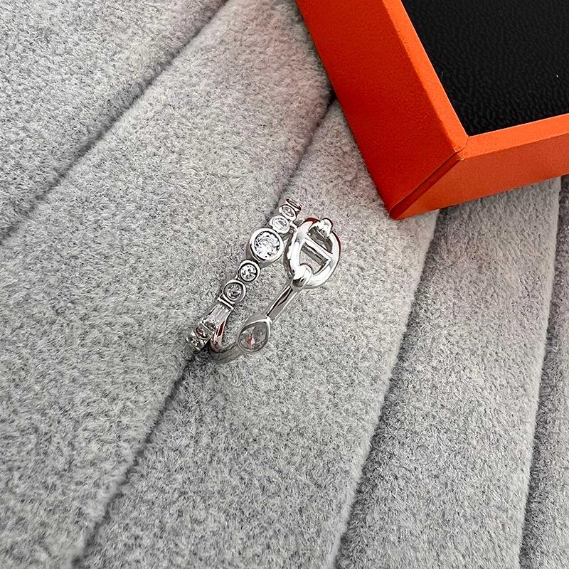 Hochwertiger, vergoldeter Diamant-Pagodenring im H-Stil – Vielseitiges Modeaccessoire im europäischen und amerikanischen Stil