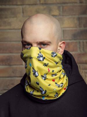 Pescoço lustre quente unissex sem costura Custom Wear Criminal Panda Amarelo