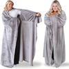 1Pc Wearable Blanket - Lightweight Sofa Bed Home Furnishings Comfortable and Soft Lined Double Pocket Blanket, Warm Long Couple