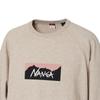 NANGA Men's 2025 ECO HYBRID BOX LOGO SWEATSHIRT, OATMEAL, Size L (NW2441-1F001-A)