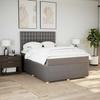 Exclusive House - Slatted Bed Base with Taupe Mattress 140x190 Cm Fabric