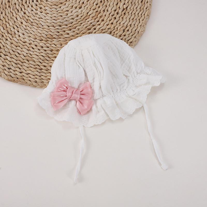 Infant Girl Summer Sun Hat With Butterfly Embroidery Cotton Shade For Newborns Style A