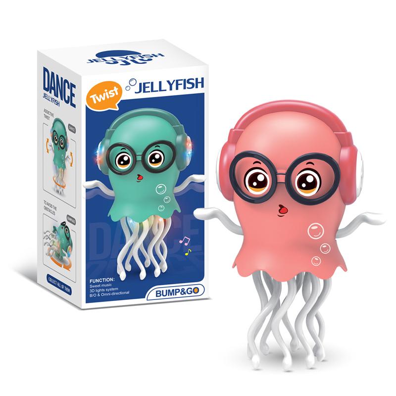 

Dancing Electric Jellyfish Toy with LED and Music Rechargeable Crawl Interactive Obstacle Avoidance Sensor Musical Toys for Kid