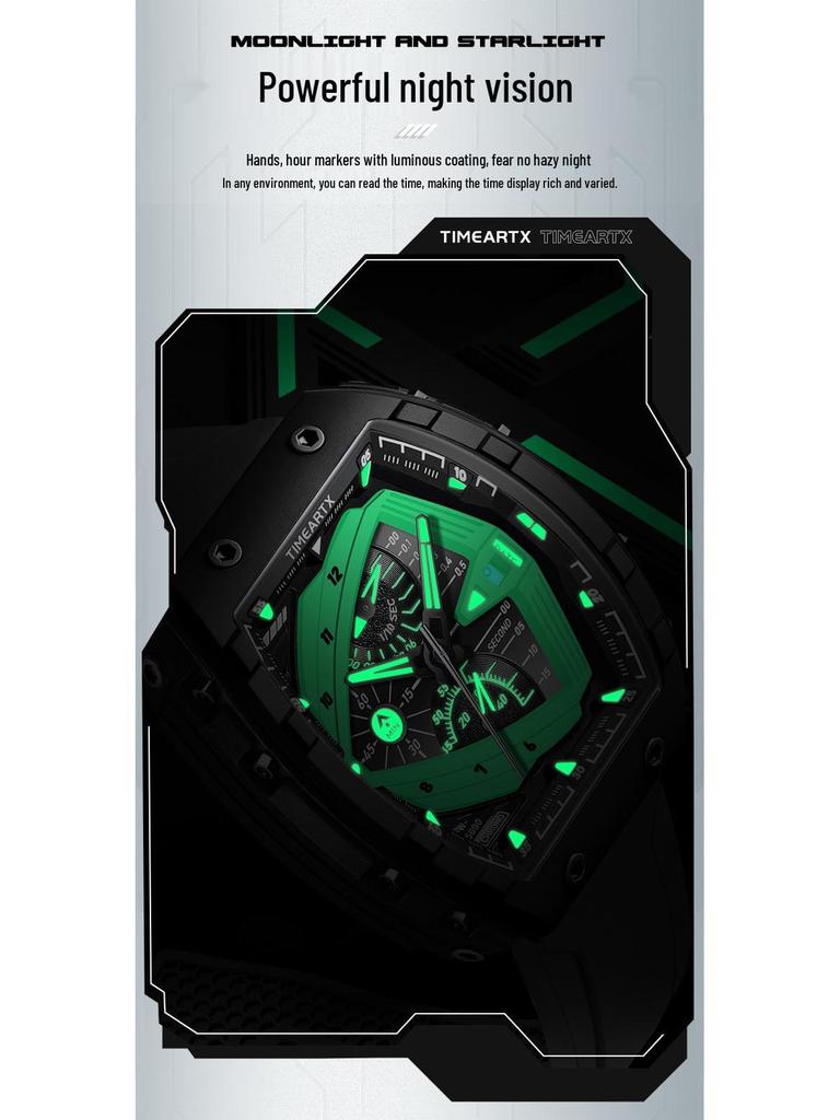 TIMEARTX Herren Outdoor Sport Leuchtende Wasserdichte Quarz Uhr