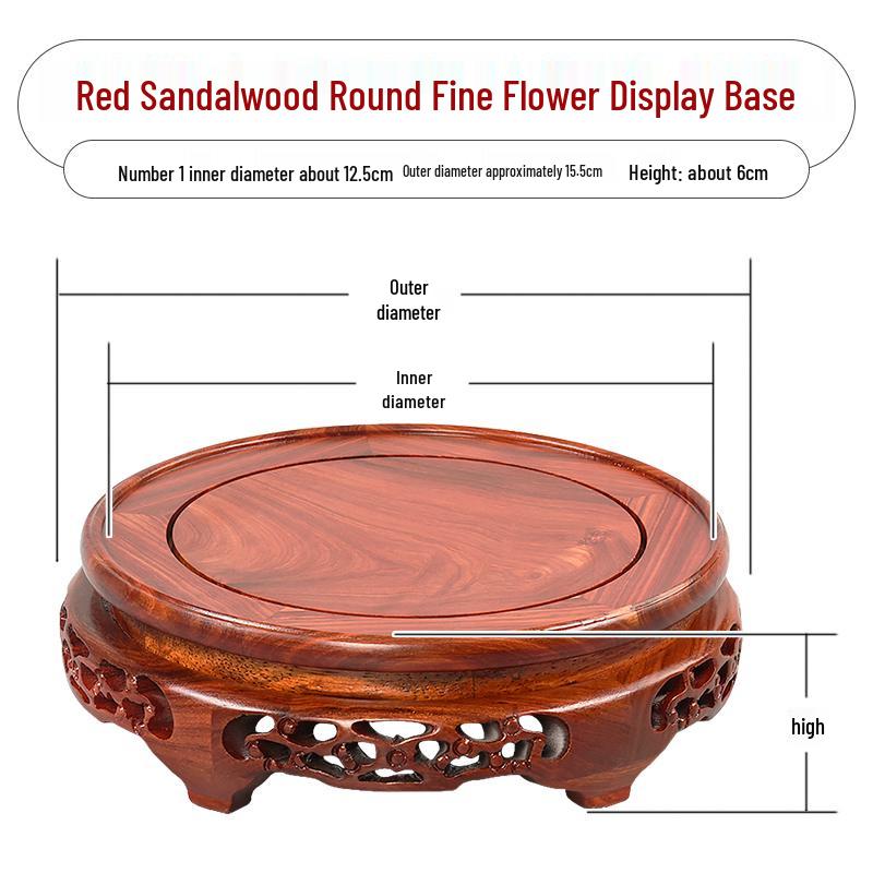 Red Sandalwood Buddha Statue & Vase Stand
