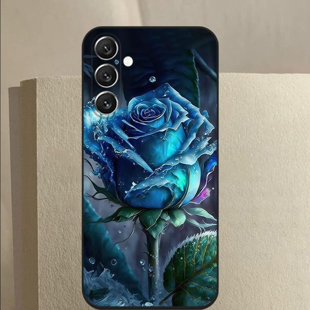Blue rose flower  Phone Case For Samsung Galaxy A13,A21s,A22,A31,A32,A52,A53,A71,A80,A91 Soft Black Cover