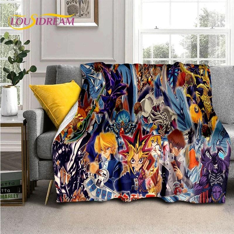 2025 New Yu-Gi-Oh Blue Eyes Dragon Monster Gold Card Cartoon Game Soft Blanket,Soft Throw Blanket for Home Bedroom Bed Sofa Gift