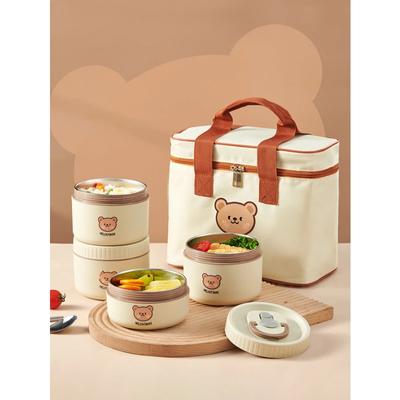 Tragbares Lunchbox-Set mit isolierter Tasche 18/8 Edelstahl-Thermobehälter für Lebensmittel für Studenten und Erwachsene