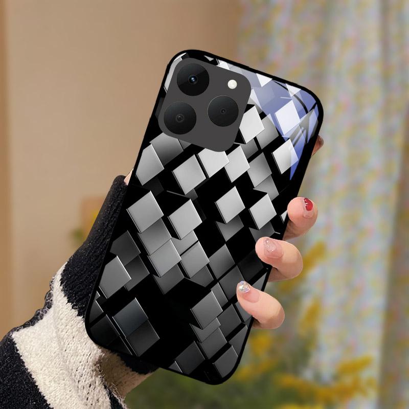 Für Realme 15T 15 T 5G Hülle Luxus Mode Gehärtetes Glas Rückseite Für Realme15T Stoßfester Bumper Funda RMX5111 RMX5112 Etui