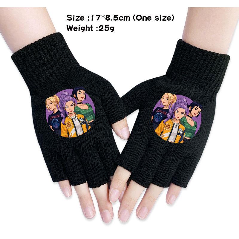 Kinder Jungen Mädchen Kpop Derpy Bedruckte Baumwolle Herbst Winter Warm Gestrickte Touch-Handschuhe