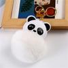 Ornament Backpack Pendant Panda Keychain Hairball Key Chain PU Leather Keyring Animal Panda Keyring