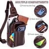 New Men's bag luxury large capacity chest bag for mobile phones and iPads, leather brand shoulder bag for travel