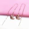 Exquisite Russian Purple Gold Plain Gold Hollow Butterfly Earrings Fashionable Versatile Temperament Rose Gold Plated Car Flower Earrings