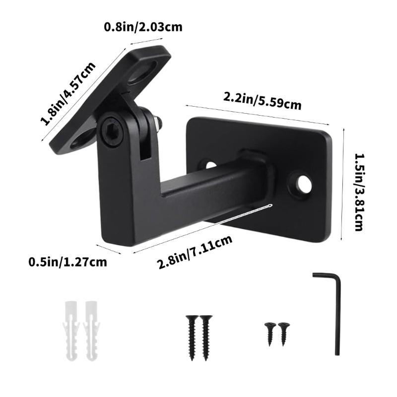 Verstellbare Handlaufhalterung Wandmontierte Treppengeländerhalterungen mit Montagehardware für Treppen, Schlafzimmer, Flure