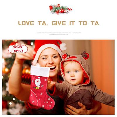 Christmas Stockings Christmas Bag Homemade Santa Claus Sock Gift Christmas Tree Decoration For Household Fabric Party Supplies