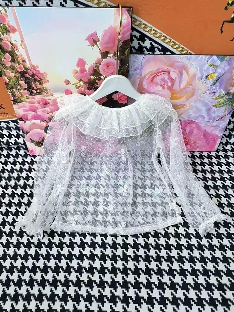 Lolita Spets Dubbla Lager Babydoll Sommartopp för Flickor