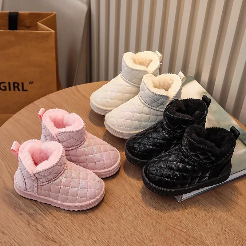 Winter Children Shoes Baby Girls Snow Boots Thick Plush Boys Casual Shoes Waterproof Anti Slip Outdoor Kids Boots Size 19-36