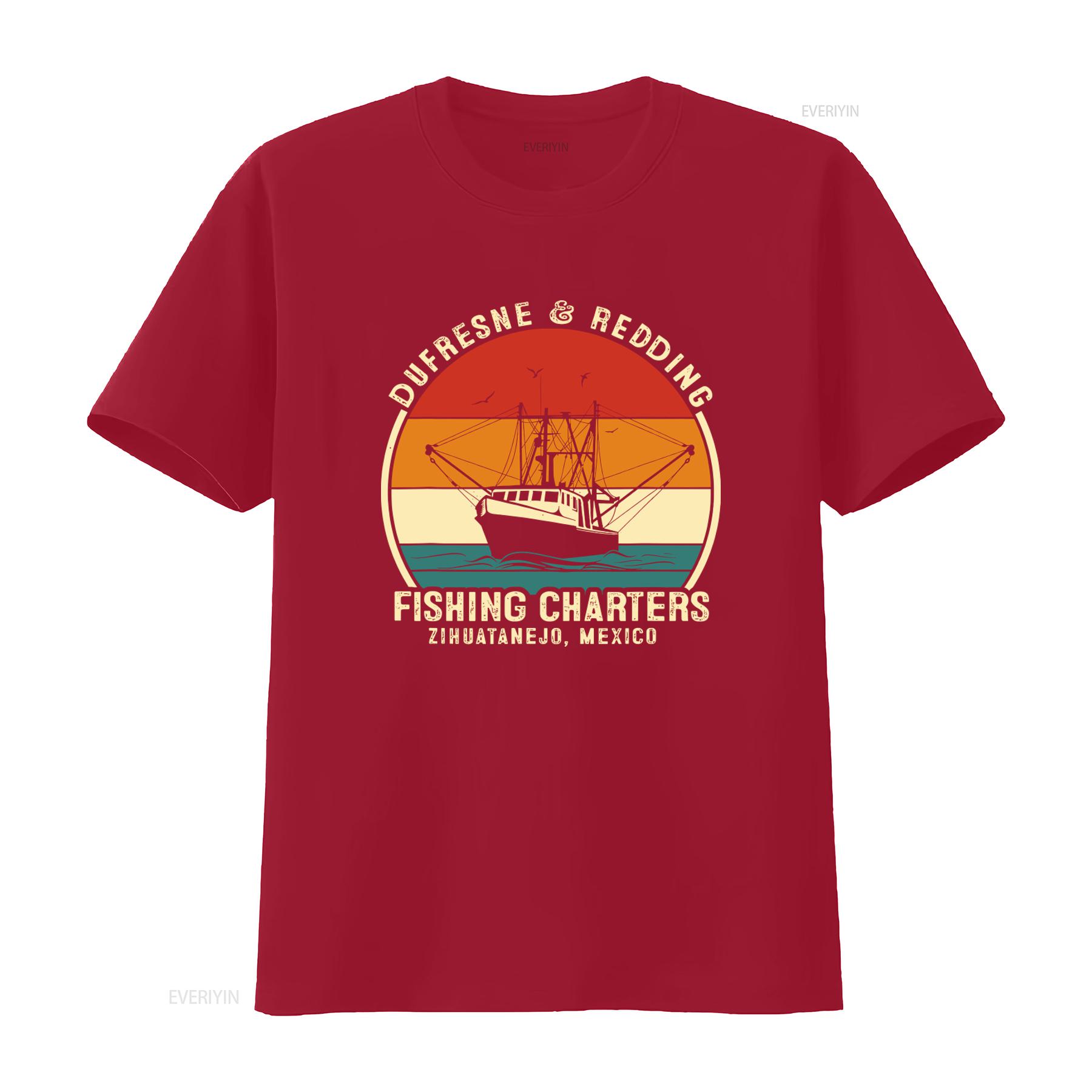

DUFRESNE REDDING Fishing Charters Vintage Boating T Shirt Retro Boat Design Perfect for Enthusiasts vintage Washed homme Unisex S