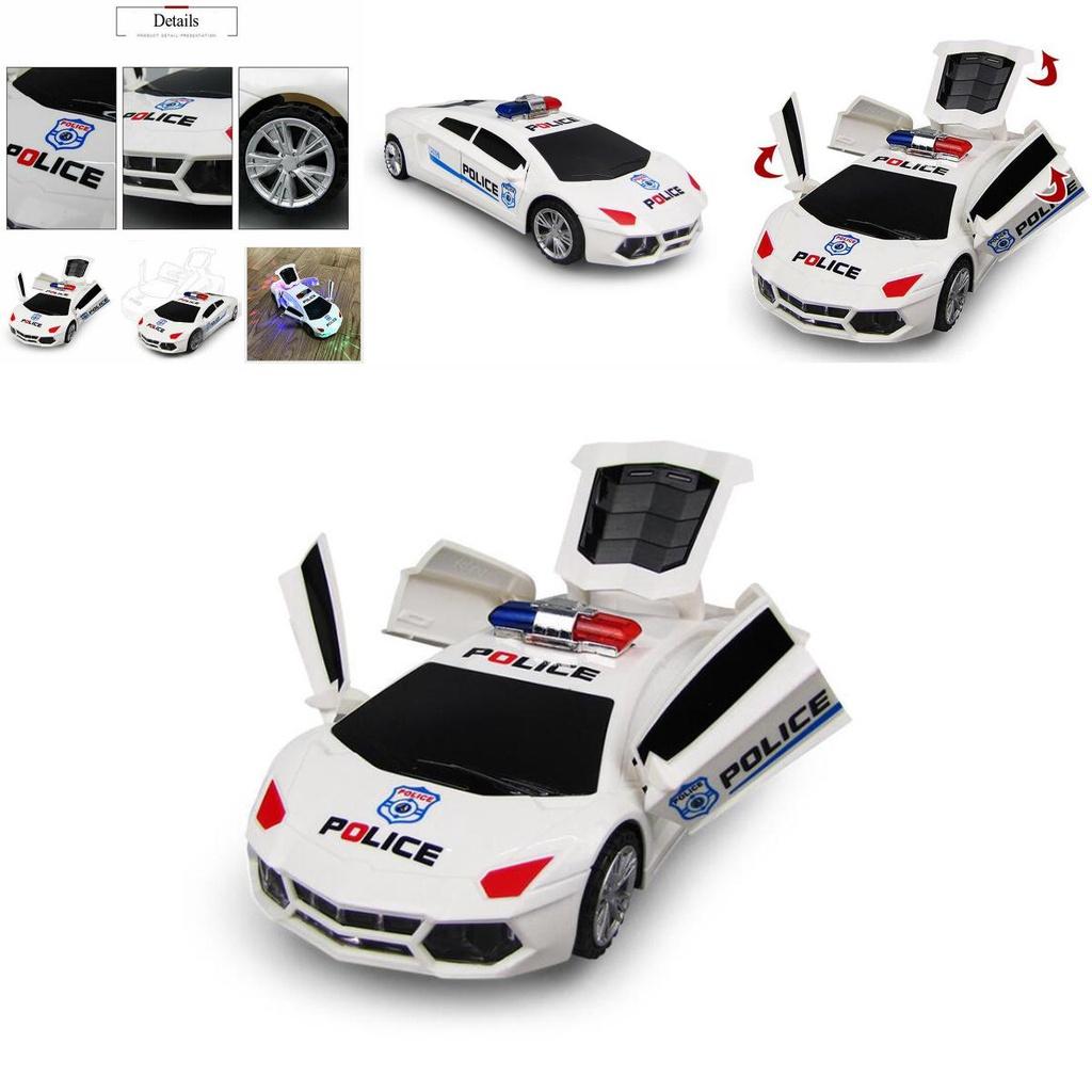 Stunning Police Car Led Light Music Rotating Toy For Kids Universal Driving Fun