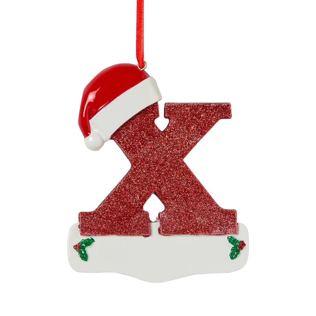 Weihnachtsdekorationsanhänger Personalisierter Weihnachtsschmuck mit 26 Buchstaben DIY Weihnachtsbaumhängeornament Neujahr 2024