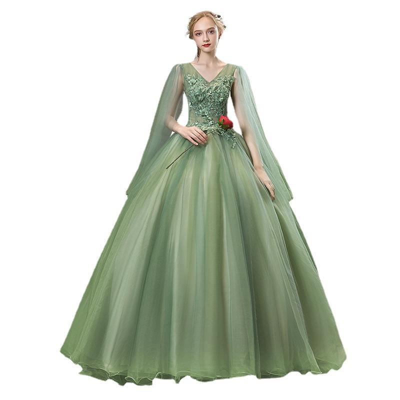 Caisha 1011 Neue Gesangskunstprüfung Chor Volkslied Belcanto Soloauftritt Kleidung Damen Flauschiges Kleid Langes Abendkleid