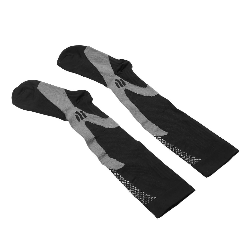 2pcs Calf Compression Socks Knee High Prevent Slip Soft Breathable Nylon Elastic Calf Compression Sports Socks L XL