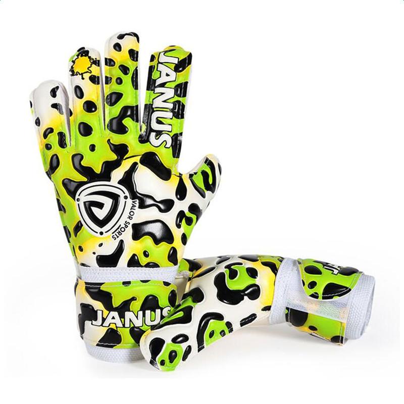 Professional Children  Finger  Protection Outdoor Latex Thickened Soccer Goalkeeper Gloves Leopard Printed Goalie Gloves