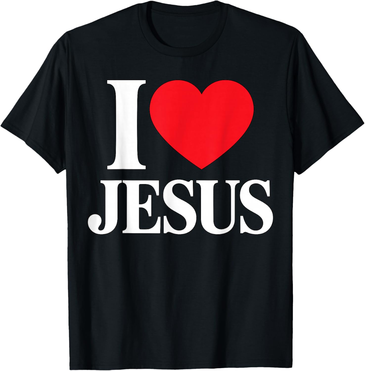 I Love Jesus Christian Faith Graphic T-Shirt Soft Cotton Casual Crew Neck Tee 4XL