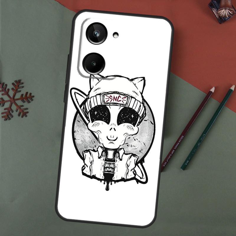 

Alien Kawaii Art Case For Realme C67 C51 C75 C63 C61 C65 C55 C53 C35 C71 11 12 13 14 Pro Plus GT6 GT7 15 Pro Realme 11 Pro Plus
