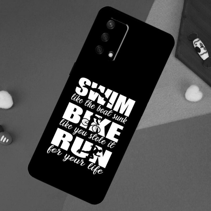 Triathlon Tri Life Swim Bike Run Case For Oppo A60 A80 A40 A6 A5 Pro A15 A16 A17 A57 A94 A74 A54 A76 A96 A18 A38 A58 A78 A98