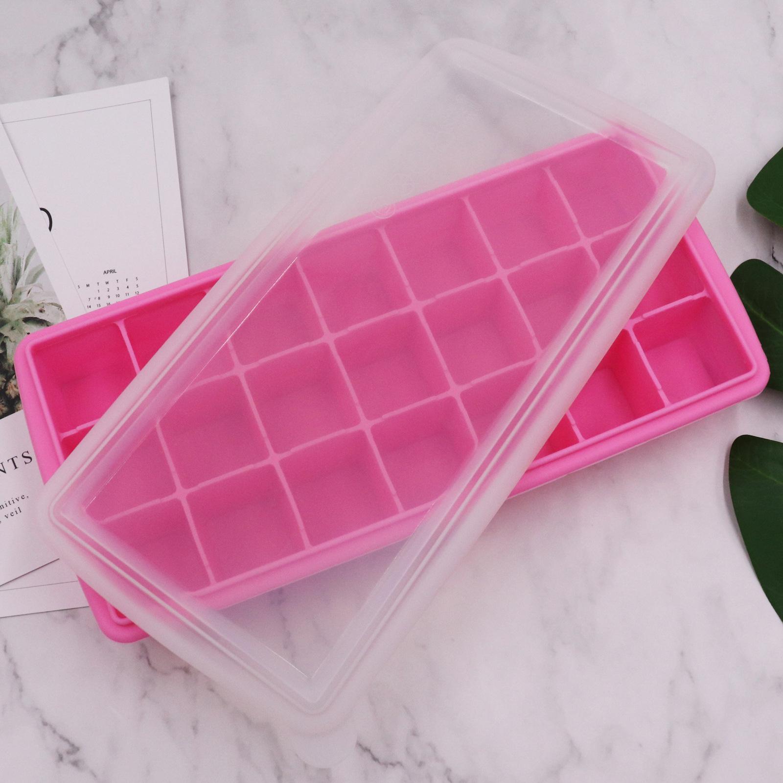 

Силиконовый лоток для льда с крышкой - 21 отделение для сохранения свежести кубиков льда для коктейлей розовый