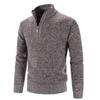 Men S Plus Size Fleece Half Zip High Neck Pullover Long Sleeve Knit Sweater