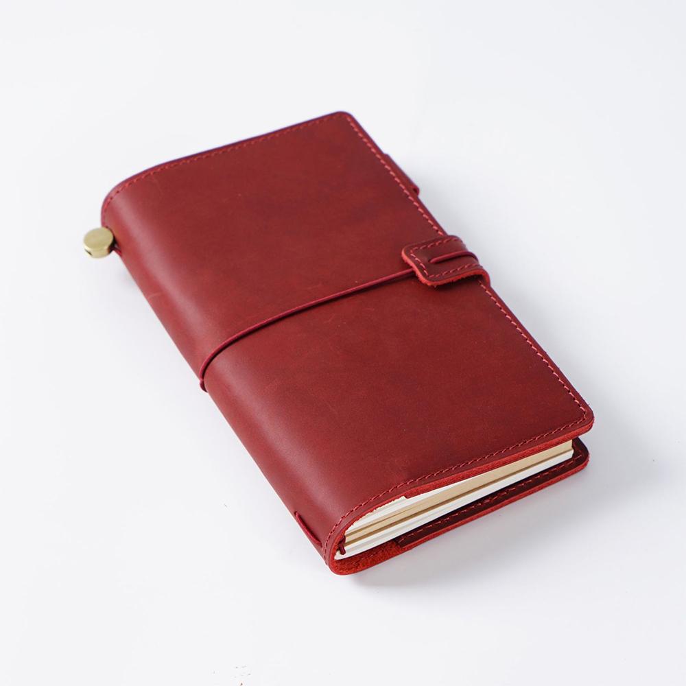 Retro Custom Printing Genuine Leather Journal Elastic Band Hardcover Real Cowhide Durable Idea Notebook Agenda Planner Logbook