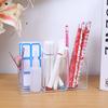 Large-Capacity Transparent Acrylic Pen Holder with Compartments for Office Stationery