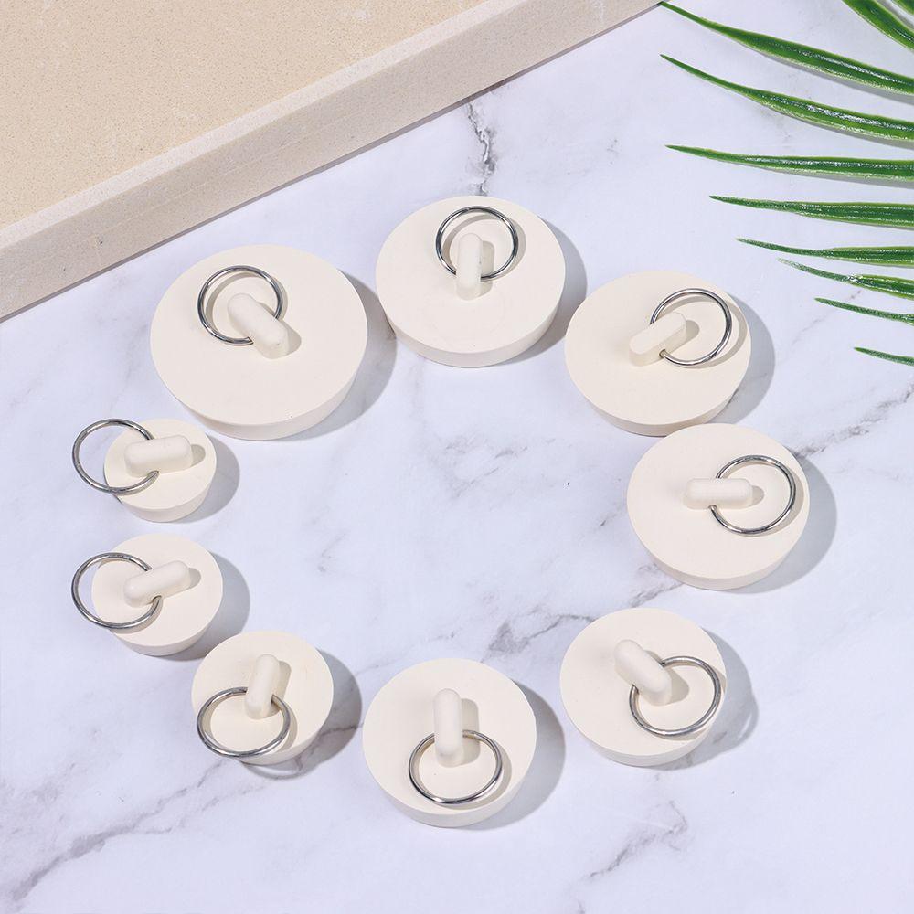 Washroom Kitchen Water Sink Plug White Round Rubber Bathroom Bathtub Stopper Sewer Drain Cover Leakage-proof Anti-Odor Plug