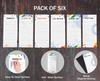 Inkdotpot Pack of 6 Funny Magnetic Dry Erase List For Fridge, Wipe Clean w  NoStain, Quick Notes Shopping & Grocery List Whiteboard for Fridge
