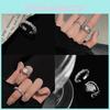 Stylish Minimalist Moonstone Ring For Women With Chic Geometric Design Perfect For Winter